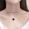 designer van clover necklace 2024 new sterling silver s925 lucky clover collarbone chain ladies simple fashion girlfriend gift