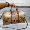 Duffle påse rese väska vintage bagage designer väskor kvinnor handväskor högkvalitativa damer mode stor kapacitet blomma laggages hand225k