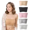 Yoga Outfit 5pcs couleur unie sans bretelles enveloppement buste sexy bustier tube soutien-gorge haut body spaghetti crop cas pour hommes