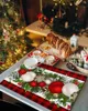 Table Mats Christmas Winter Red Ball Kitchen Dining Decor Accessories 4/6pcs Placemat Heat Resistant Tableware Pads