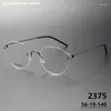 Zonnebrilmonturen Denemarken Merk Randloze Brilmontuur Heren Schroefloos Puur Titanium Ultralight Brillenrecept Dames Optische Lens