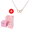 Smyckeslådor Valentine Eternal Rose Jewelry Ring Box Rotera bröllop hängande halsband lagringsfall för kvinnor flickvän 231202