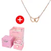 Sieraden Dozen Valentijn Eeuwige Rose Sieraden Ring Box Draaien Bruiloft Hanger Ketting Opbergdoos voor Vrouwen Vriendin 231202