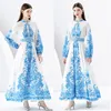 Vacances Col Montant Femme Maxi Robe Robe Manches Bouffantes Doux Mince Vintage Paisley Floral Fête Boho Robes 2023 Printemps Automne Élégant Ajusté Piste Designer Robes