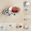 Bath Accessory Set Towel Rod Crystal Bathroom Hardware Washroom Robe Hook Bar Double Rack Accessories