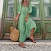 Casual Kleider Plus Größe Halbarm Kleid Frauen Böhmischen Strand Baumwolle Elegante 2023 Maxi Weibliche Vestidos Knöchel Länge