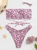 Mulheres de banho leopardo alta corte bandeau bikini 2023 mulheres maiô sexy feminino banhistas banho natação terno beachwear