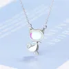 Colares Pingente Personalidade Moonstone Animal Banhado A Prata Jóias Doce Gato Brincalhão Gatinho Cristal Mulheres XZN056210A