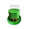 Boinas Stpatrick Green Hat Hat Shamrock Belt Irish National Day Celebration Costume