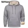 Heren Hoodies Sweatshirts TACVASEN Dikker Fleece Hoodies Mannen Lente Winter Casual Hoodie Sweatshirts Kapmantel Mannelijke Oversized Trui Herenkleding 231201