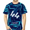 Camisetas masculinas 2023/2024 Nova F1 Fórmula 1 Equipe de Corrida Poliéster para Lewis Hamilton 44 Lazer Macio Camisa Fina Novidade Na Moda I1g5