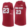 Nikivip Ohio State Buckeyes Osu Koleji Lebron James #23 Beyaz Kırmızı Gri Retro Basketbol Forması Erkekler ED Özel Numara İsim Formaları