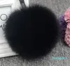 Luxury fluffy Fox Fur Ball Keychain Fur Pompons Keychain Keyring Pom Pom Keychain for Charm Bag Pendant Ornament Gift