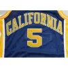 Maglia da basket NCAA California Golden Bears College n. 5 Vintage blu navy Ed Jason Kidd University Maglie Camicie S-XXXL