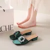 Sandali 2023 pantofole estive con strass in seta per donna moda piatta Comfort outdoor Casual diapositive coreane Chancla Mujer Playa