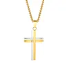 Pendentif Colliers Simple Acier inoxydable Croix Creuse Collier Hommes Femmes Garçon Hip-Hop Bijoux Rolo Chaîne 3mm 24 pouces