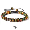 Bracelets de charme Bracelet de corde réglable Roue Pierre Perle Bracelets Bohème Handchain Cadeau T8DE