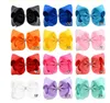 Clip per capelli da 8 pollici grandi e grandi per ragazze con strass Nastro in grosgrain Hairgrip Boutique Clip Copricapo Bowknot Accessori per capelli per bambini da donna