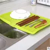 Hooks Multifunctional Large Kitchen Drain Tray Fruit And Vegetable Plastic Rectangular Bowl Chopsticks Tableware Rack