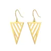 Dangle Earrings ZST0021 2023 Design Stainless Steel Earring Fashion Triangle Geometric Shape Drop Charm Lady Jewelry