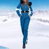 Skiën BIB Broek Jumpsuit Vrouwen Winter Outdoor Sport Waterdicht Met Afneembare Kraag Rits Skipak Monos Mujer 231202