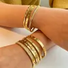 Bangle Crystal Star Stainless Steel Bangles For Women Fashion Brand Jewelry Waterproof 18K Gold Plated Bracelets Party Accessories