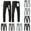 Jeans para hombres Diseñador de lujo para hombre Púrpura Moda Distressed Ripped Bikers Para mujer Denim Cargo para hombres Pantalones negros 56MF