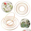 Dekorativa föremål Figurer Dekorativa figurer 10st Tools Crafts Diy Wood Bamboo Hoop Ring Floral Hoops Handmade Dream Catcher DHRD0
