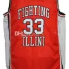 Nikivip # 33 Kenny Battle Illinois Fighting Illini College Maglia da basket retrò classica da uomo Ed personalizzata con numero e nome maglie