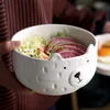 그릇 세라믹 요리 귀여운 만화 극작 흰 접시 간단한 일본 주방 음식 테이블웨어 커피 컵 과일 접시 용품 231202