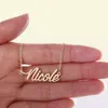 Naszyjniki wiszące radość Nazwa naszyjnik spersonalizowany stal ze stali nierdzewnej Kobiety Choker 18K Gold Alphabet List biżuterii Prezent 4392543