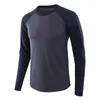 Men's T Shirts Mens Crew Neck Slim Tops Long Sleeve Stitching Shirt Blouse Tee Street Fighter Clothes