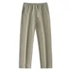 Pantalon homme Vintage pantalon droit ample coton décontracté taille élastique couleur unie drapé sport pantalons de survêtement pour hommes Baggy