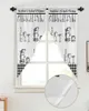 Rideau ustensiles de cuisine rideaux à carreaux pour chambre fenêtre salon stores triangulaires rideaux