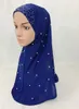 Roupas étnicas H016 Belo Adulto Muçulmano Hijab com Contas Artesanais Lenço Islâmico Xale Lenço Chapéu Armia Pull On Wrap