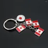 Keychains Metal Canadian Flag Coin Keychain Charms Car Key Holder Keyring Pendant Purse Bag Accessories Jewelry Souvenir Gifts