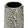 Vases Vase en céramique argenté de 25 pouces avec texture à bulles pour décoration de table de plantes