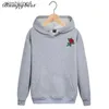 Bumpybeast 2018 Autumn Winter Hoodies Men's Sweatshirts Rose Flower Brodery Cloth Print Sweatshirts Storlek S-2XL Dropshipping R5A2