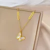 Anhänger Halsketten Edelstahl Elegante Shell Schmetterling Für Frauen Dame Trendy Mode Zubehör Schmuck Geschenke
