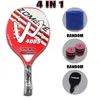 Tennis Rackets Camewin Adult Professional Full Carbon Beach Tennis Racket 4 IN 1 Soft EVA Face Raqueta With Bag Unisex Equipment Padel Rackets 231201