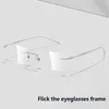 Solglasögon ramar Mens Pure Titanium Rimless Glasögon Myopia Optisk recept Ram Ultra-Light Frameless Woman Square-glasögon