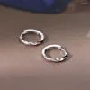 Hoop Earrings 925 Silver Needles Piercing Zircon Circle Charm Earring For Women Girls Party Wedding Jewelry E206