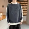 Erkek Hoodies Half Buttleneck Sweatshirt Erkekler Çift Taraflı Velvet Kalınlaştırılmış Sonbahar Kış Gezgin Mektup Alt Gömlek Gençler Preppy Top