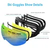 Ski Goggles Phmax Double Warsteers Uv400 Anti Fog Kieliszki Maski narciarskie Mężczyźni Snow Pro Sporty zimowe 231201