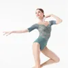 Abbigliamento da palcoscenico Body da balletto per donna Danza con spalle scoperte Costume da bagno per ginnastica per adulti Ballerina Costumi professionali