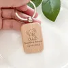 Other Event Party Supplies 10x Personalized Wooden Keychains Baby Baptism Celebration Party Favor Custom Name Christening Key Chain Souvenir Gift For Guest 231202