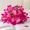 Decorative Flowers Artificial Daffodil Orchid Bouquet Balcony Decor Silk Fake Simulation Flower Purple Red Lily Floral Wedding Decoration