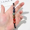 Charme Pulseiras 7 Chakra Reiki Cura Yoga Pulseira Natural Gemstone Bead Trançado Corda Stretch Energy Balance Aliviar Ansiedade Jóias