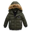 Down Coat 2-6 år Autumn Winter Boys Jacket varm päls krage mode baby flickor kappa huva blixtlås ytterkläder födelsedagspresent barn kläder 231202