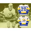 Personalizado 20 BRANCO WHA 1975-76 MINNESOTA FIGHTING SANTS JACK CARLSON HÓQUEI JERSEY NOVO Top Costurado S-M-L-XL-XXL-3XL-4XL-5XL-6XL